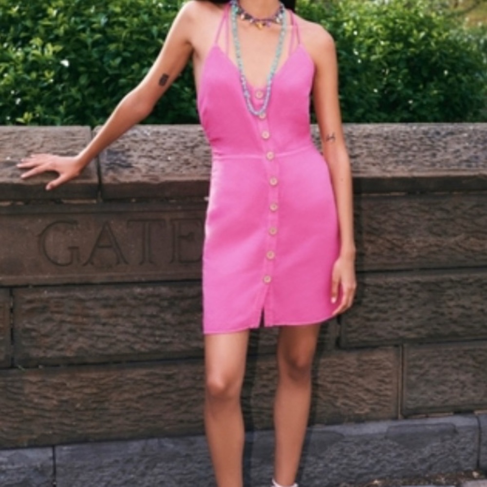 ZARA Linen Blend Mini Dress